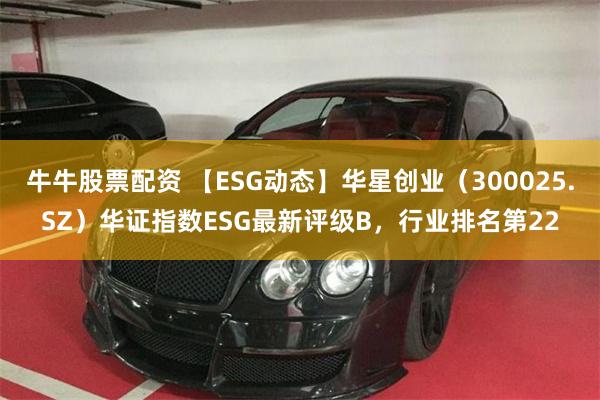 牛牛股票配资 【ESG动态】华星创业（300025.SZ）华证指数ESG最新评级B，行业排名第22